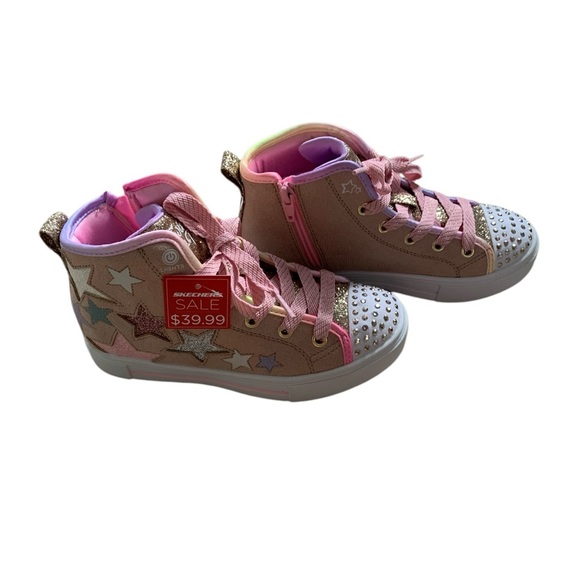 Skechers Twinkle Toes Kids Shoes - Pink - Picture 3 of 9